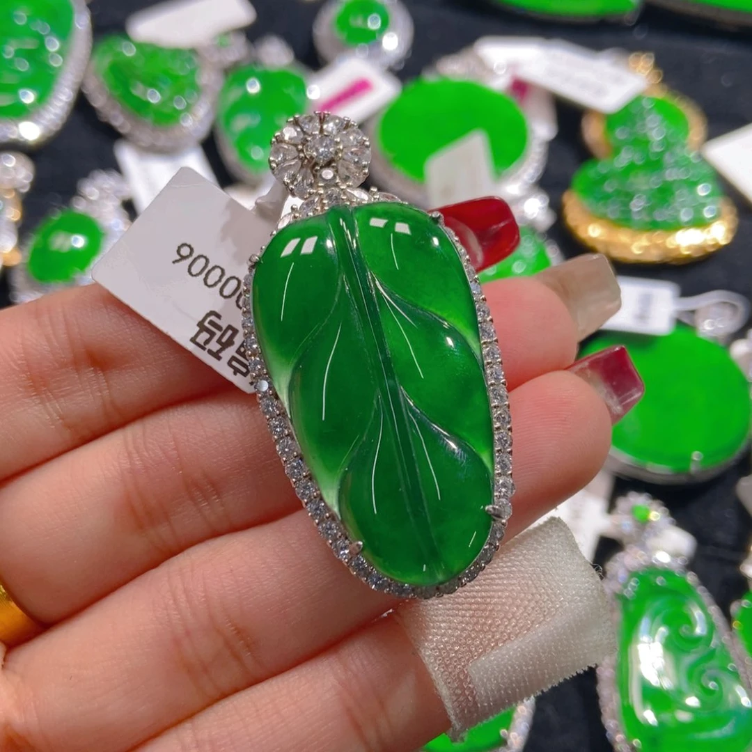 翡翠吊坠(不含链)银S925镶嵌