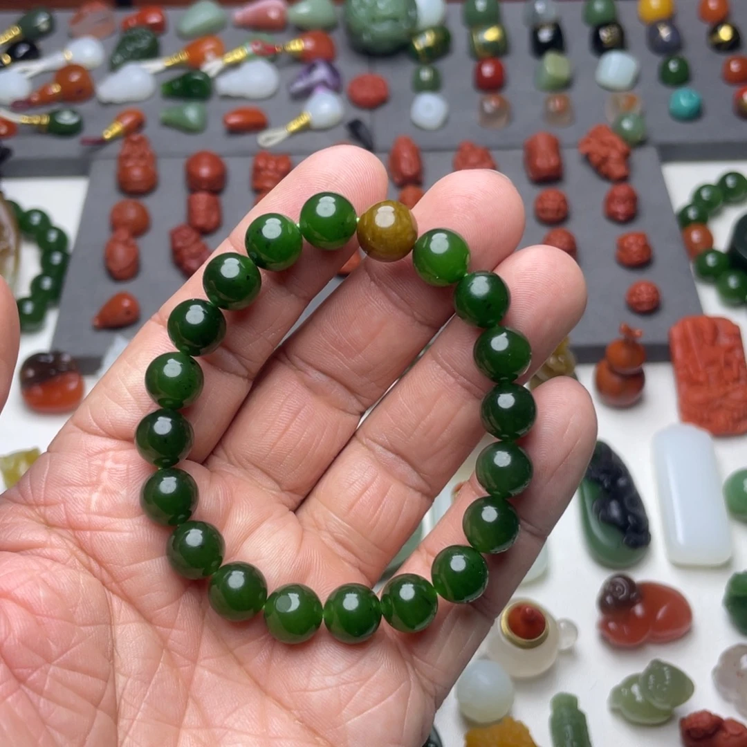 和田玉未镶嵌颈饰10mm