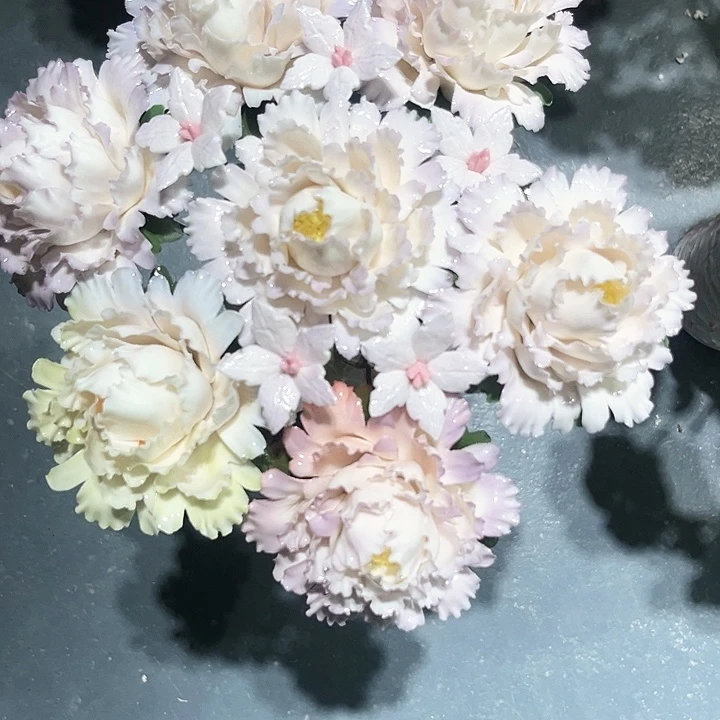 陶瓷花花摆件，花束