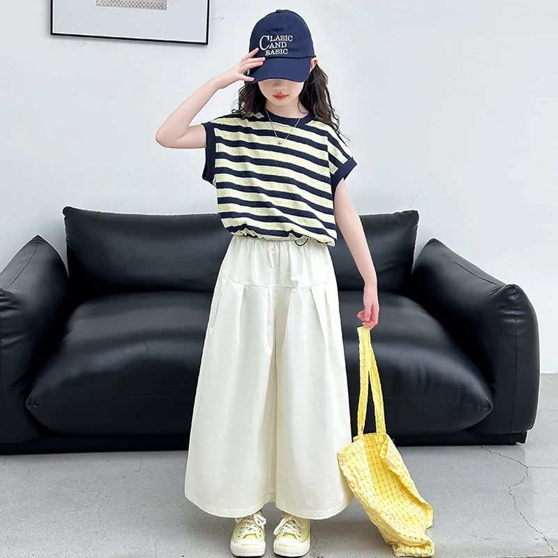 大女童装夏装6-12岁潮款高级感套装2025年款夏季衣服儿童洋气时髦