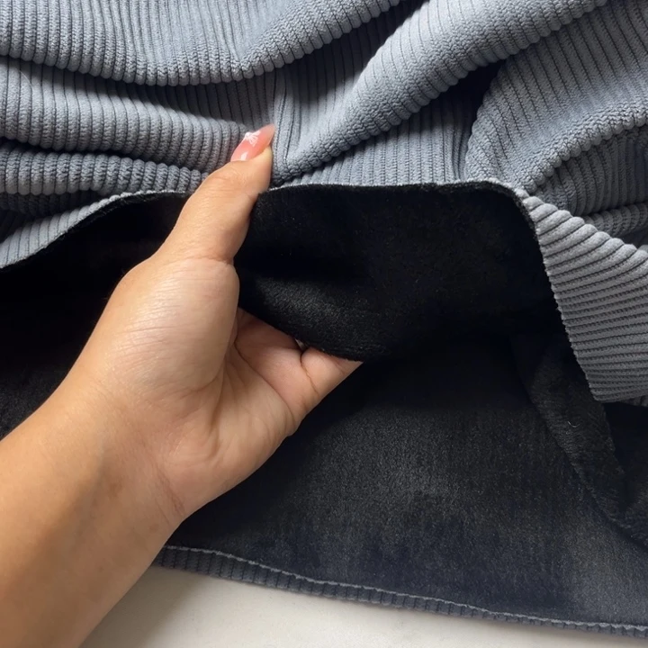 混纺雾霾蓝色灯芯绒1米