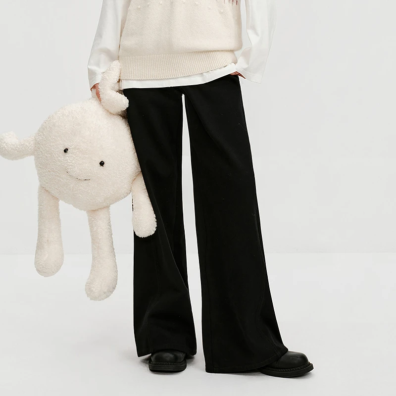 【商场同款】HPLY荷比俪冬慵懒阔腿加绒显瘦牛仔裤HXF45410325-1