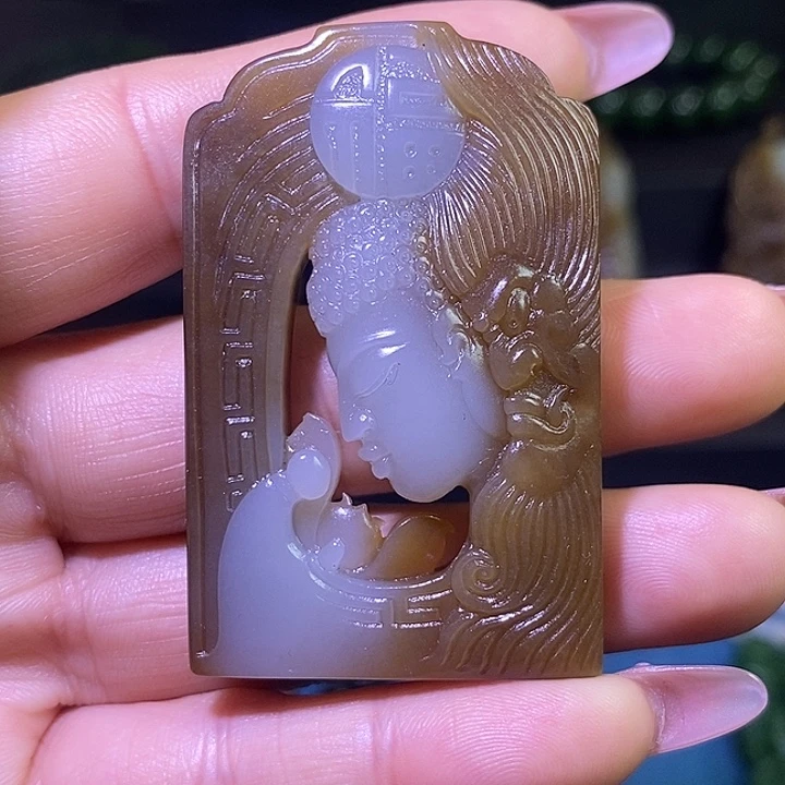 和田玉未镶嵌挂件