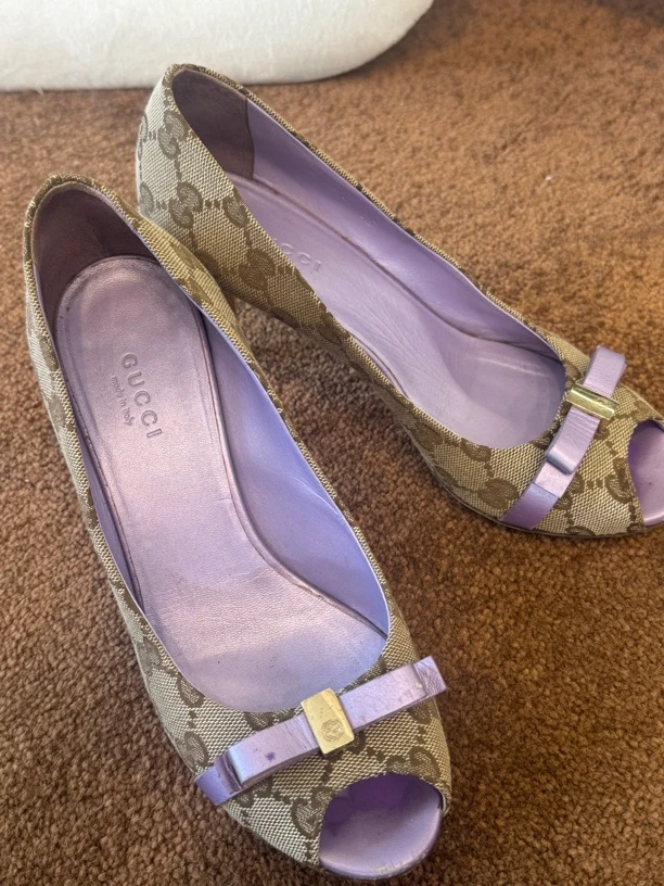 95新 GUCCI/古驰 鱼嘴高跟时尚女鞋35码