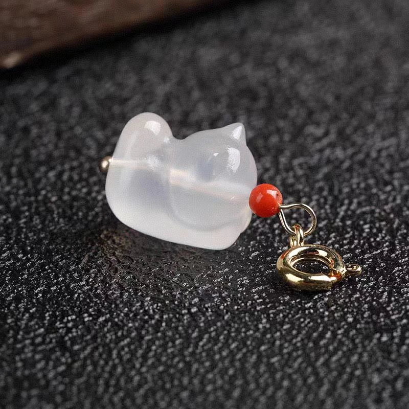 玉髓趴趴猫吊坠（多样性发一件）DZ-1320