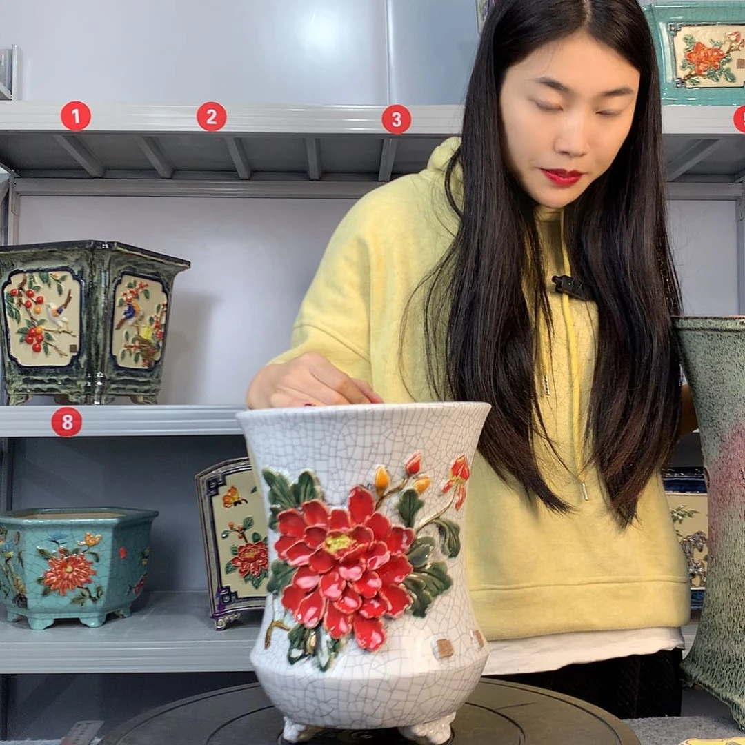 无铅玻璃石湾盆石湾盆