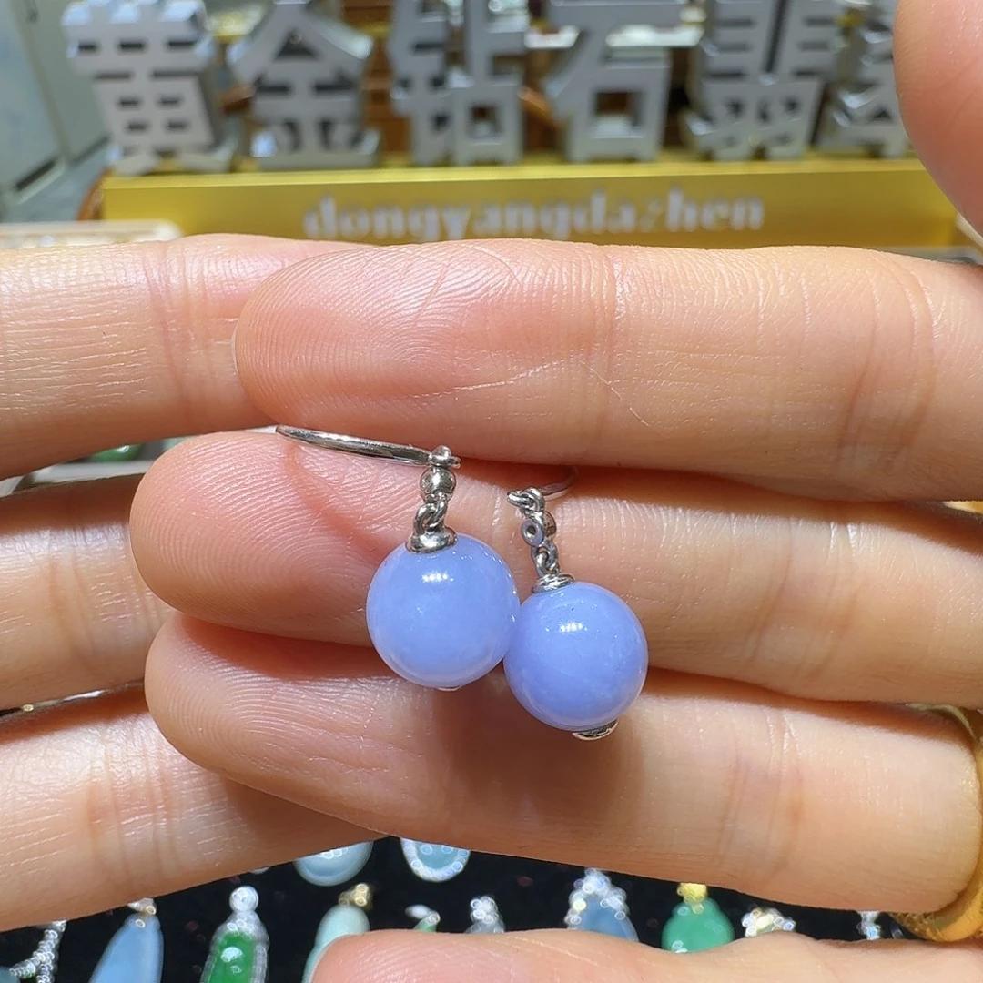 翡翠18K金镶嵌耳坠