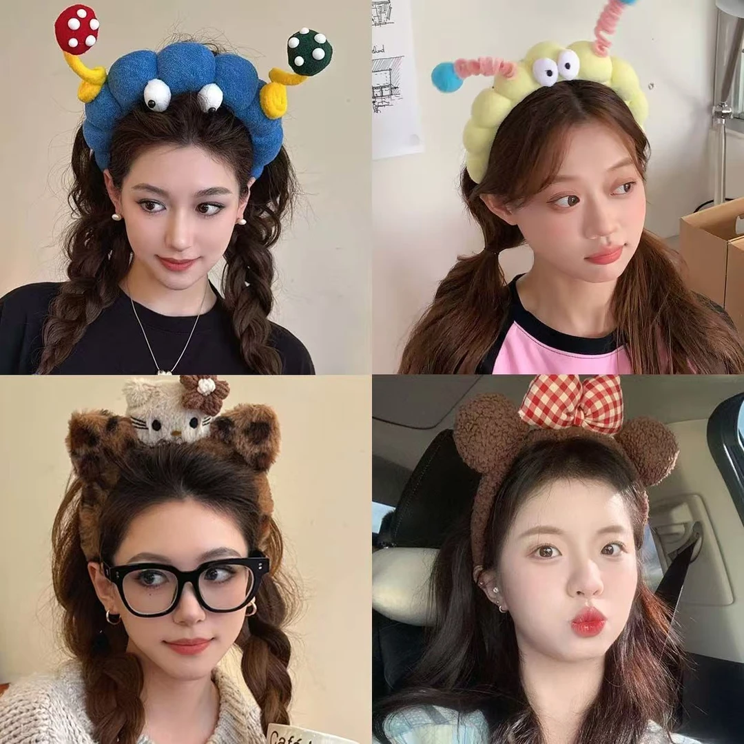 可爱搞怪扭扭棒大眼发箍洗脸头箍女新款洋气高级感拍照发卡发饰