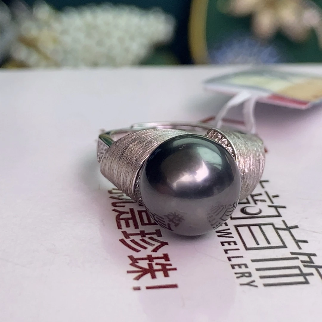 银S925镶嵌戒指海水珍珠