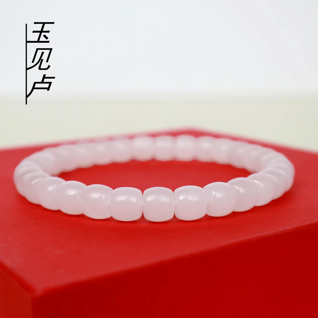 和田玉百搭款新疆山料白玉卡7mm(多样性发其一)