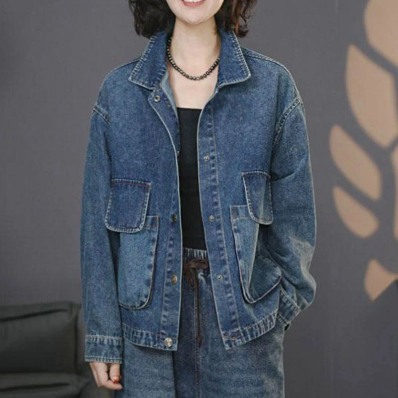 3133蓝#2025秋季水洗外套百搭牛仔上衣显瘦牛仔夹克潮流欧若风