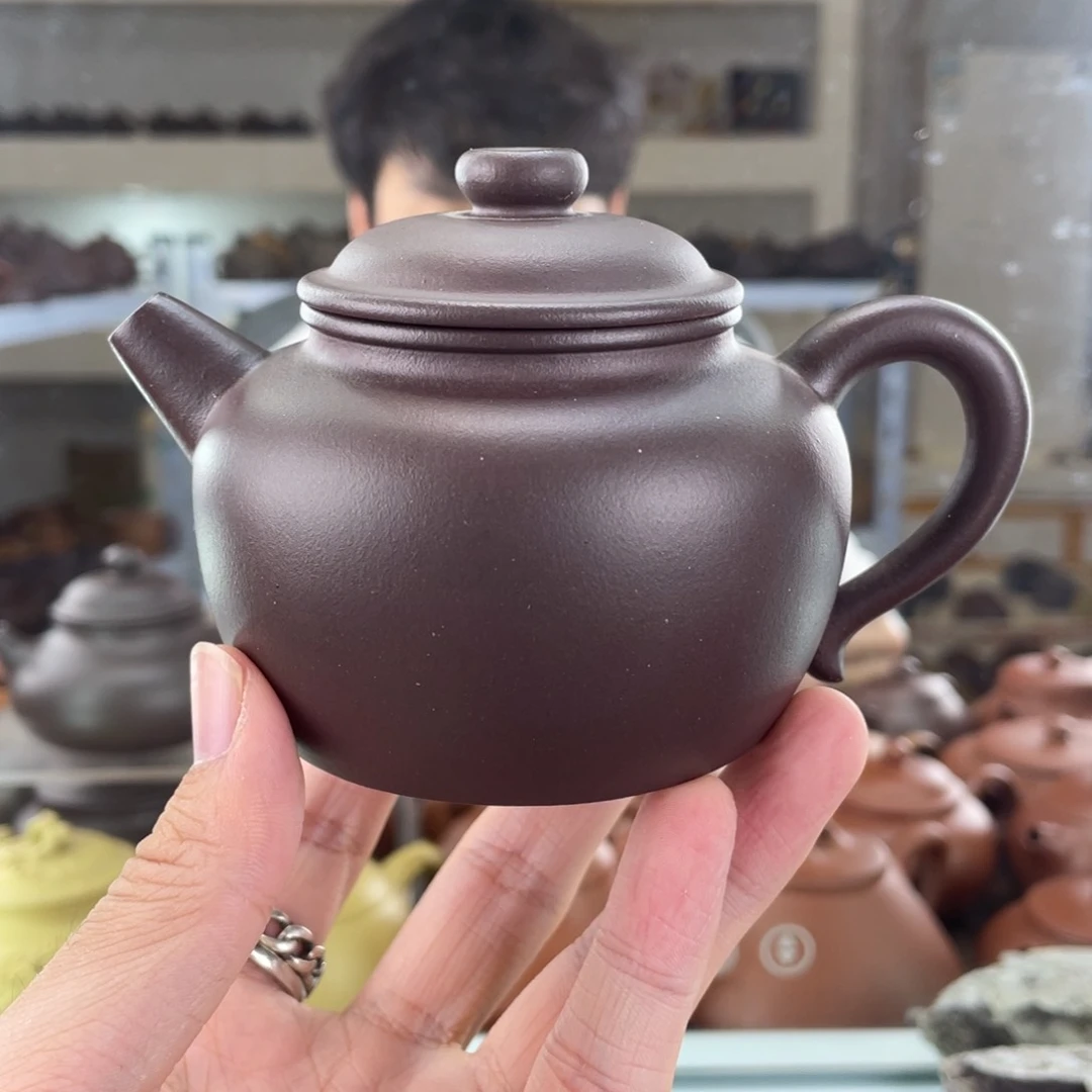 茶壶紫砂220cc老紫泥茶壶