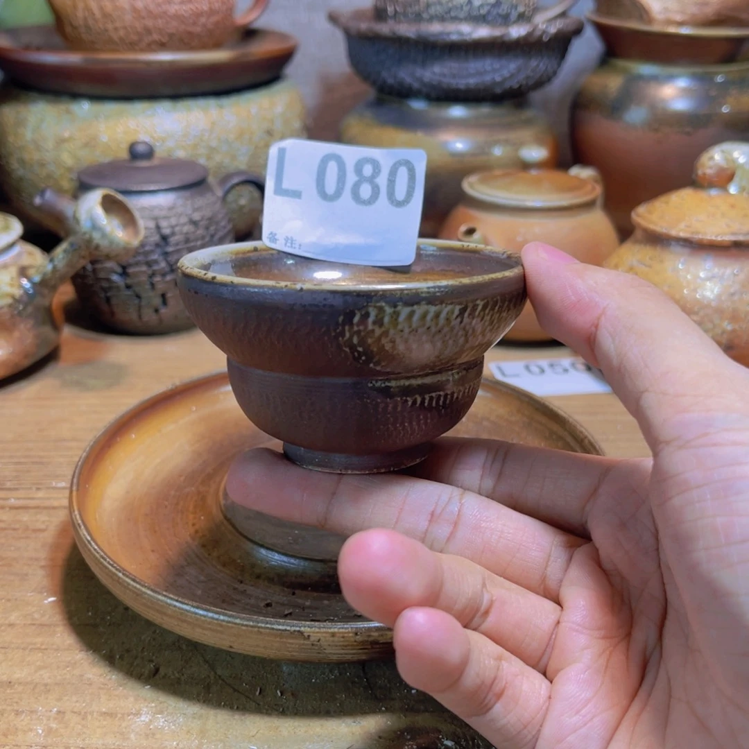 纯手工制作工艺（柴烧）裸烧纯手工制作柴烧杯080