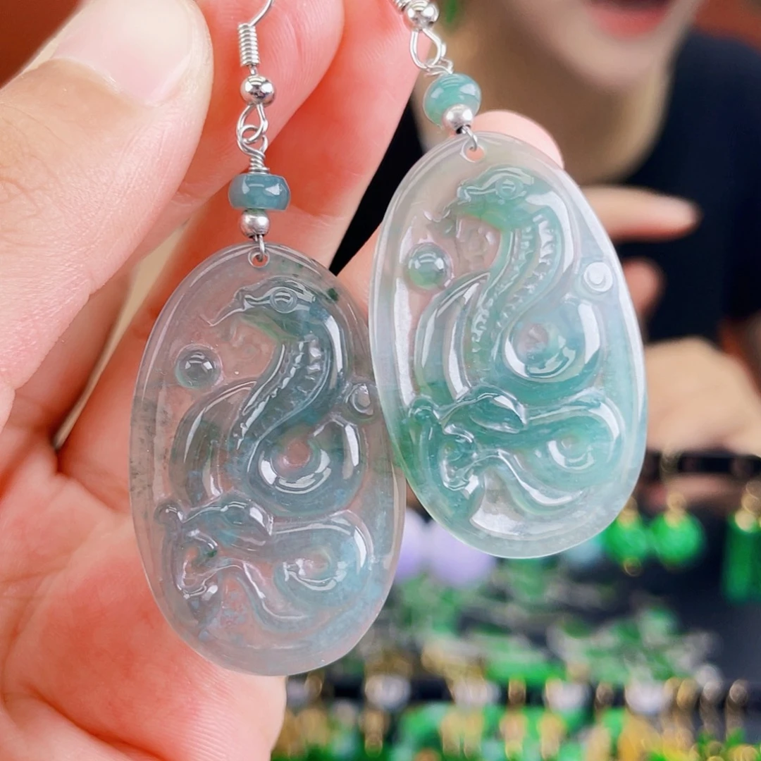 翡翠未镶嵌耳饰饰品