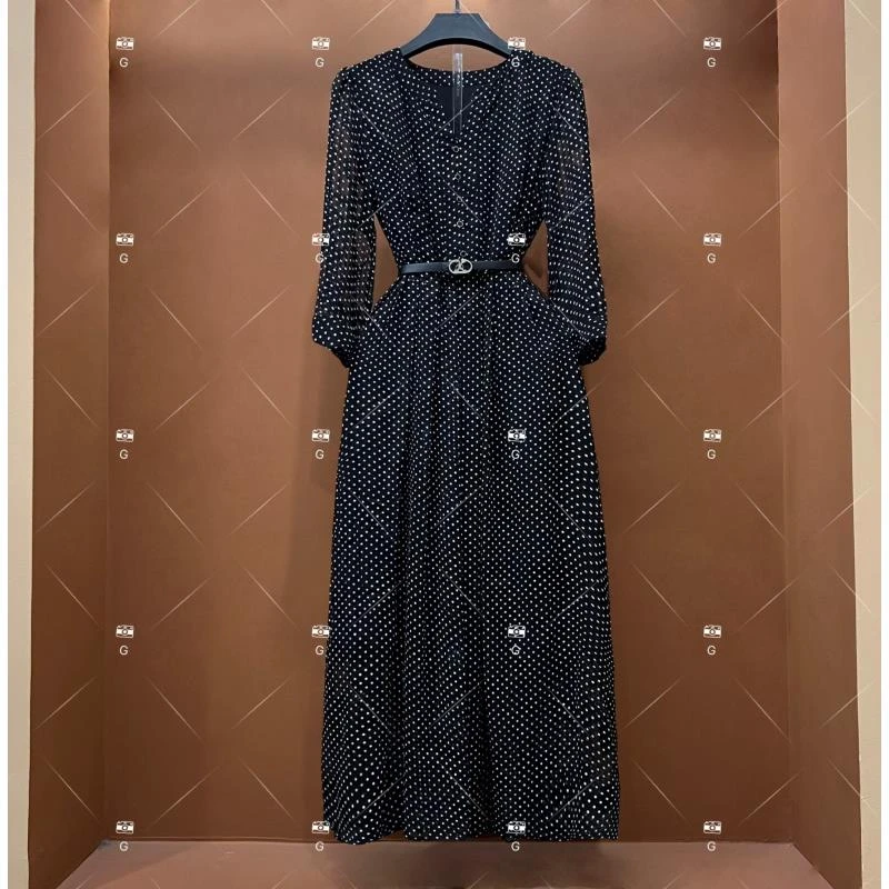 【漫】春夏丨设计师轻奢法式印花女士连衣裙 GS-55086