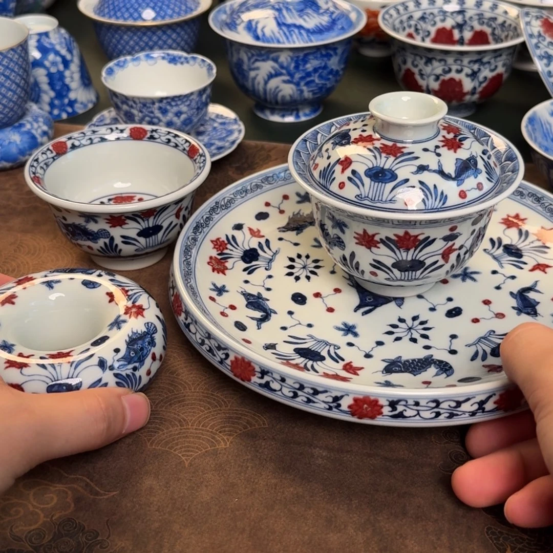 匿***名纯手工手绘陶瓷茶具四件
