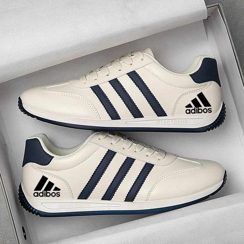 NY高档皮面印花阿甘鞋男士冬季三条杠潮流时尚运动百搭男鞋休闲鞋