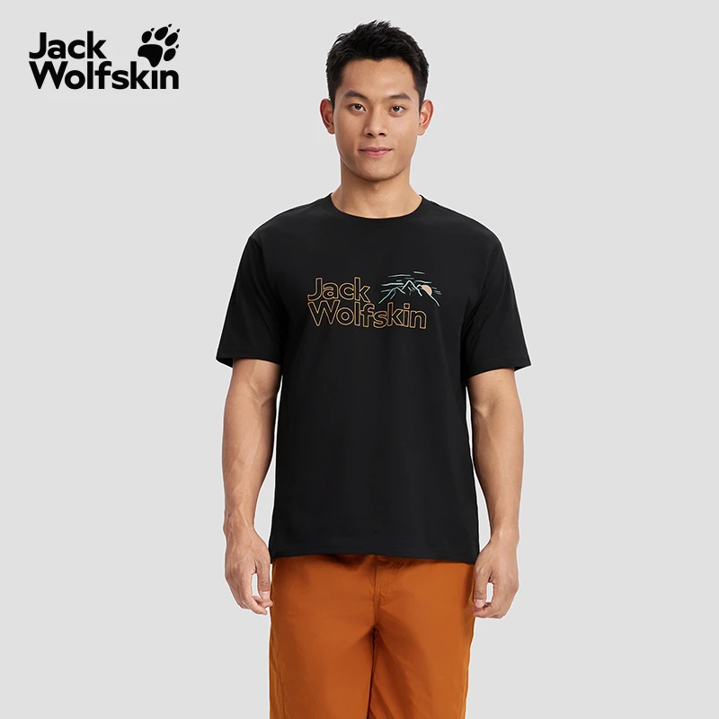 JackWolfskin德国狼爪新款KALAHARI亲肤休闲速干印花T恤男|A66223