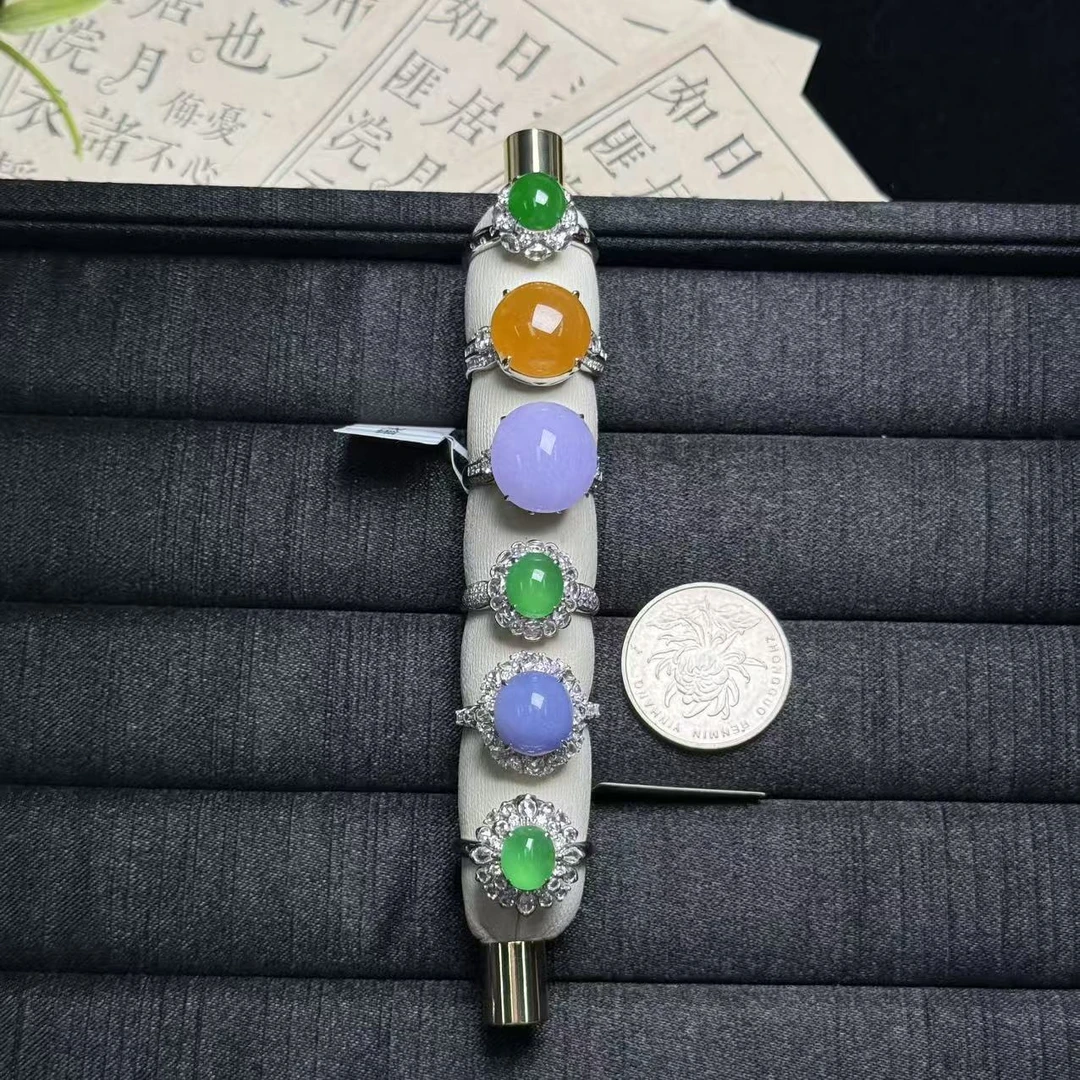 思懿珠宝 18K翡翠戒指-39800-1-XMG-多样性发一（紫色有色差）