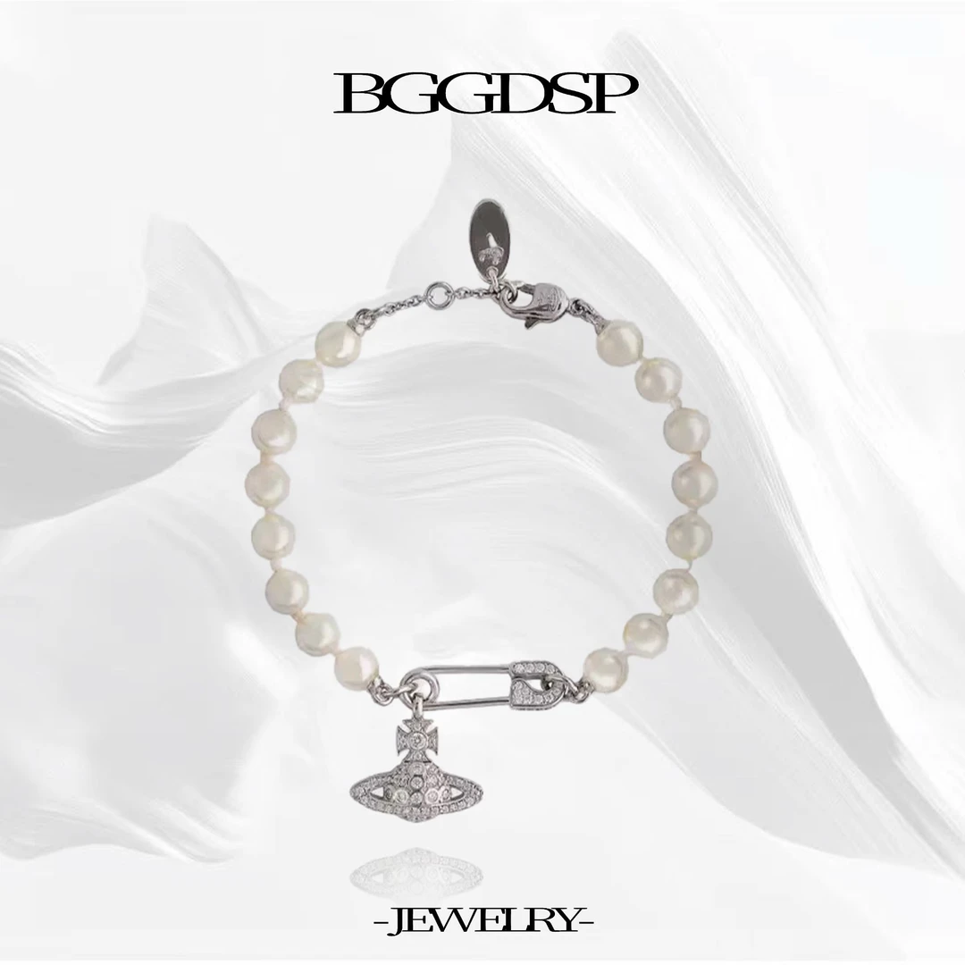 合金手链 镶嵌星球珍珠手链时尚百搭高级感小众精工版