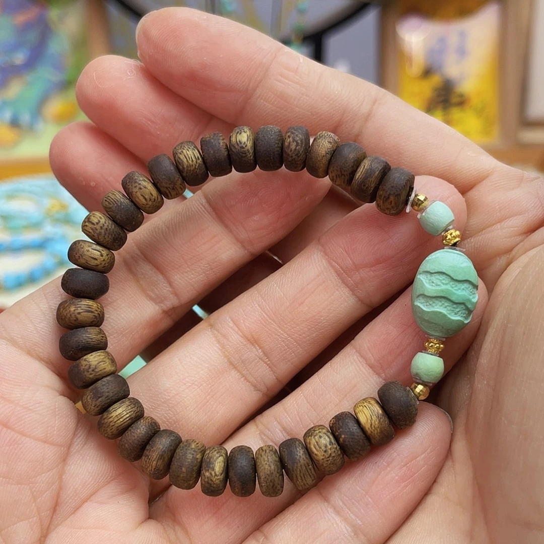 18K金镶嵌绿松石手链