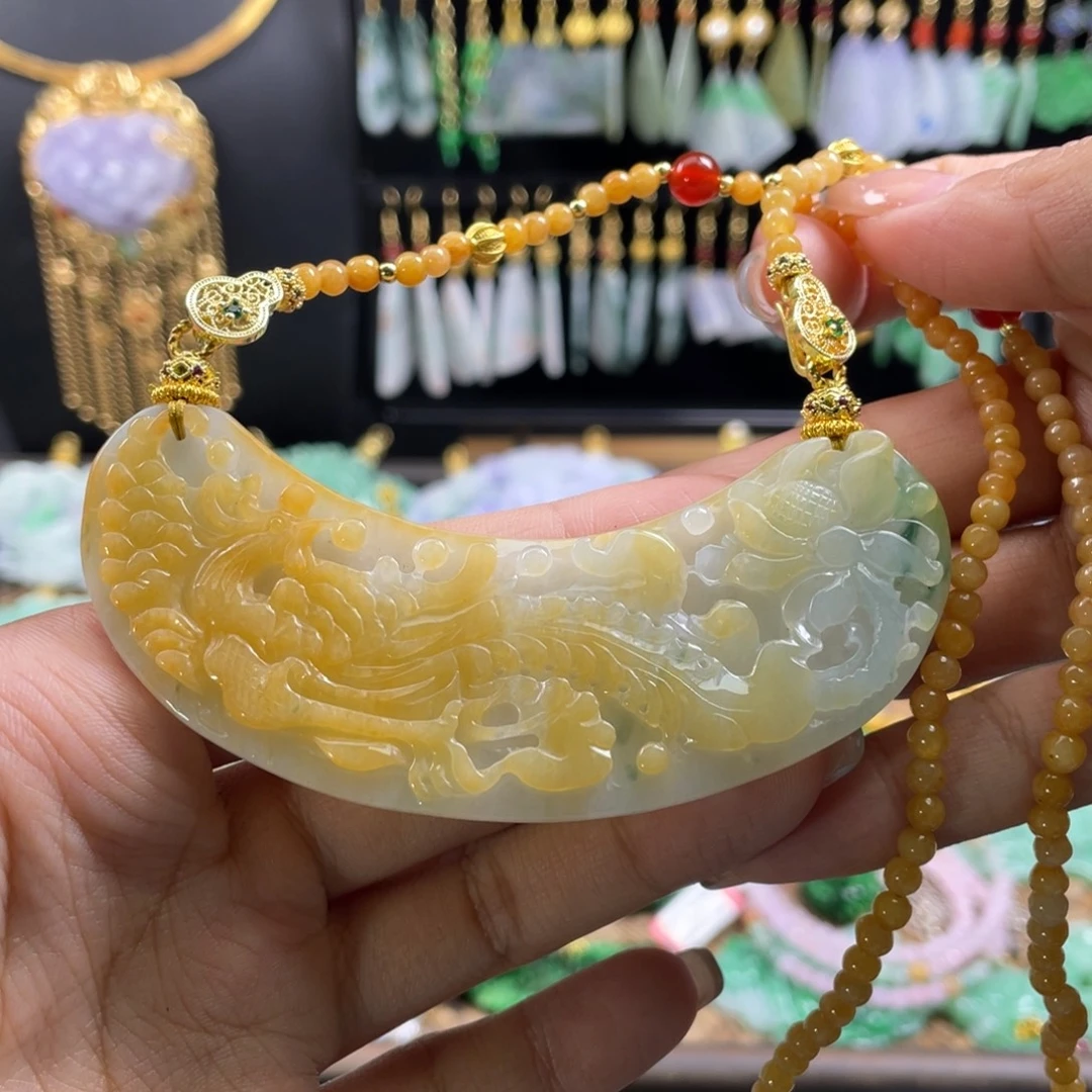 颈饰未镶嵌翡翠代编织