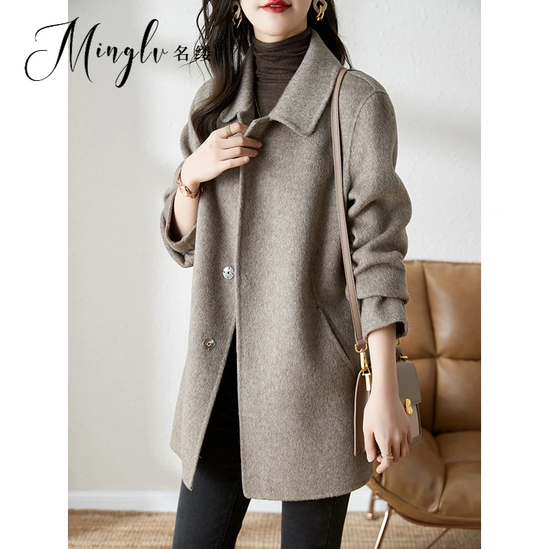 名缕女装轻奢大衣女2025新款秋冬季高端小个子中长高级感时尚外套