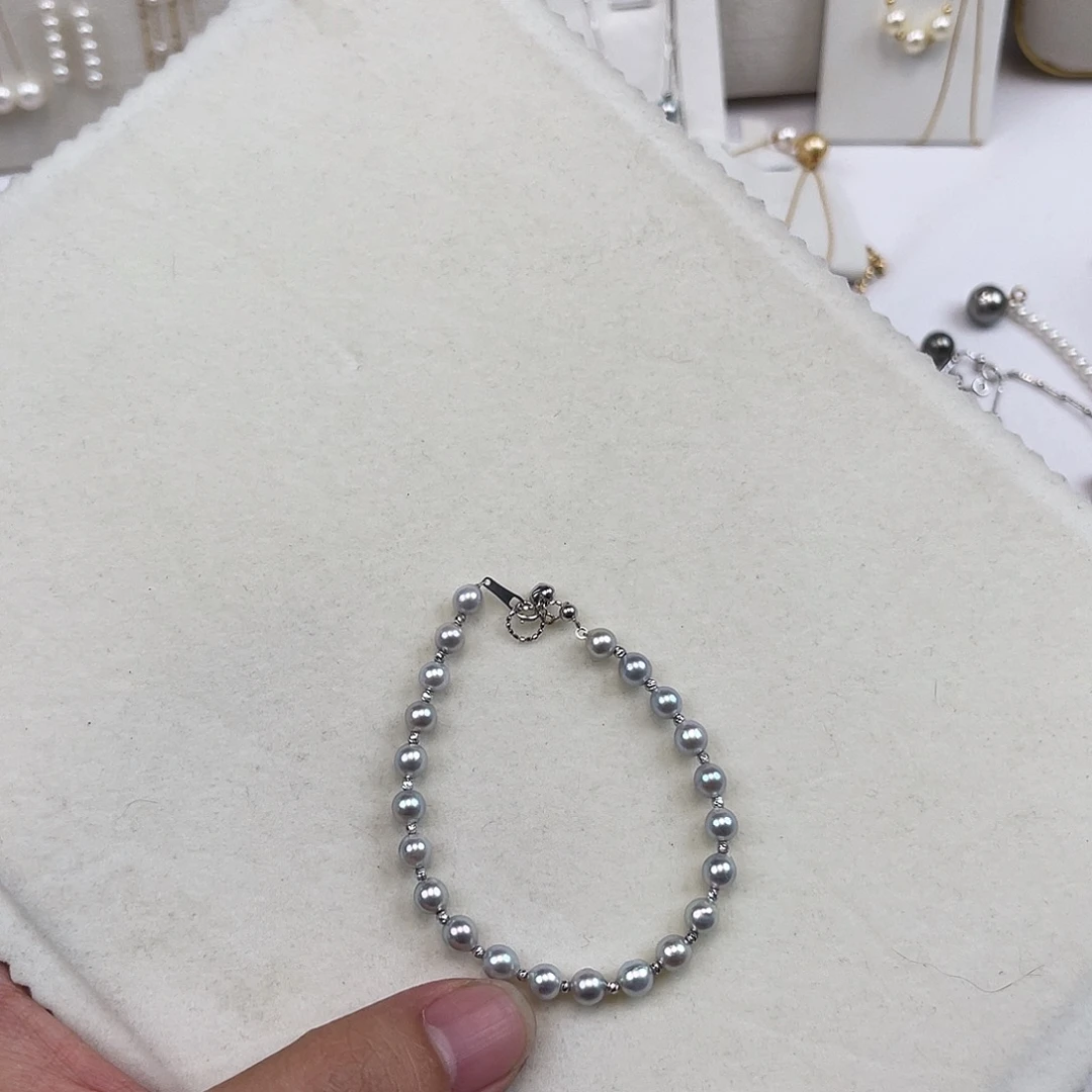 手绳18K金镶嵌海水珍珠