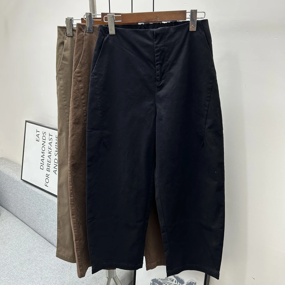 棉弹肌理感【裤长93】廓形显瘦弯刀裤香蕉裤休闲女显瘦高腰长裤休闲
