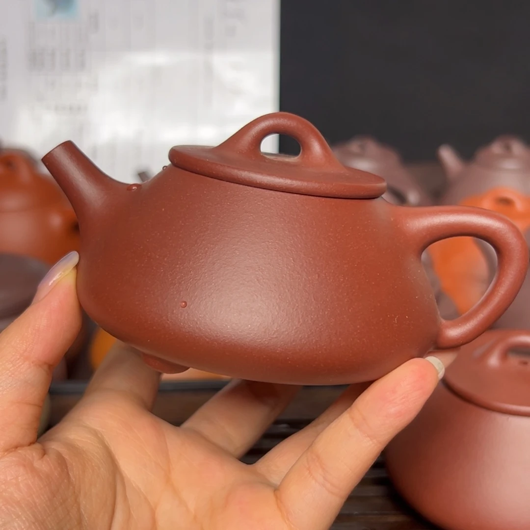 昔***怀茶壶紫砂瑕疵平盖石瓢160毫升