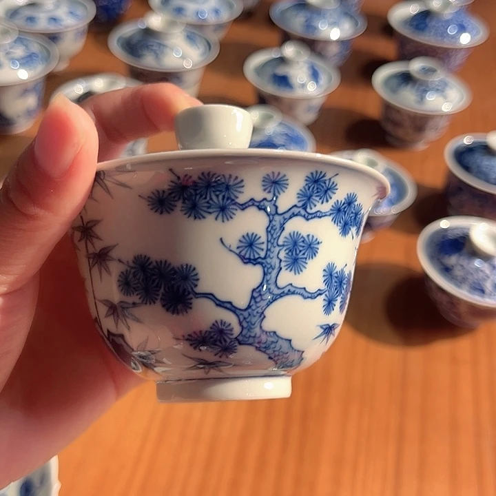 镹曰茶闲柴窑手工手绘青花