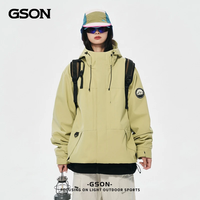 GSON三合一冲锋衣男女同穿春季新款户外防风旅行登山服情侣款夹克