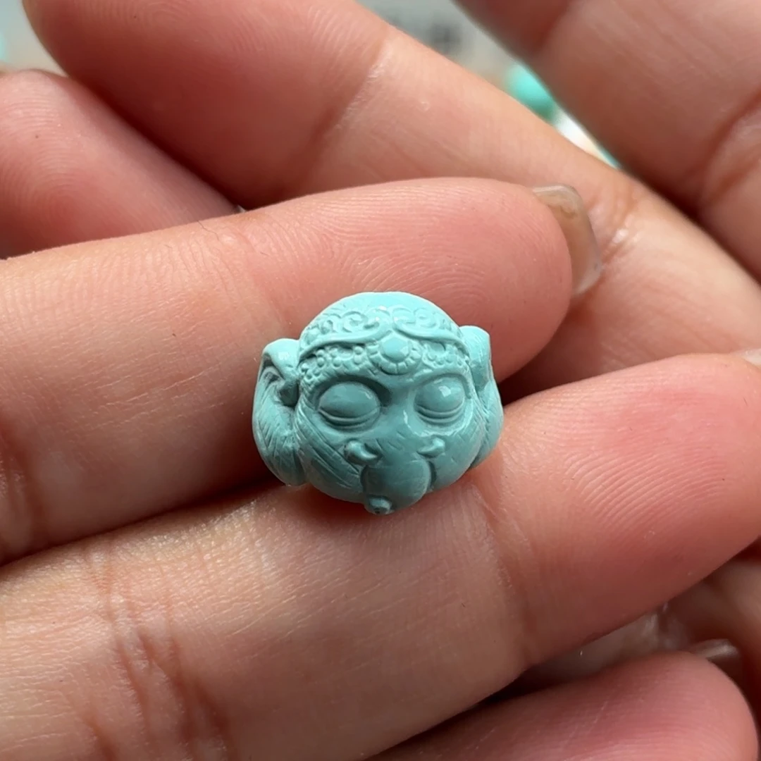 绿松石未镶嵌珠宝奇石公主小象