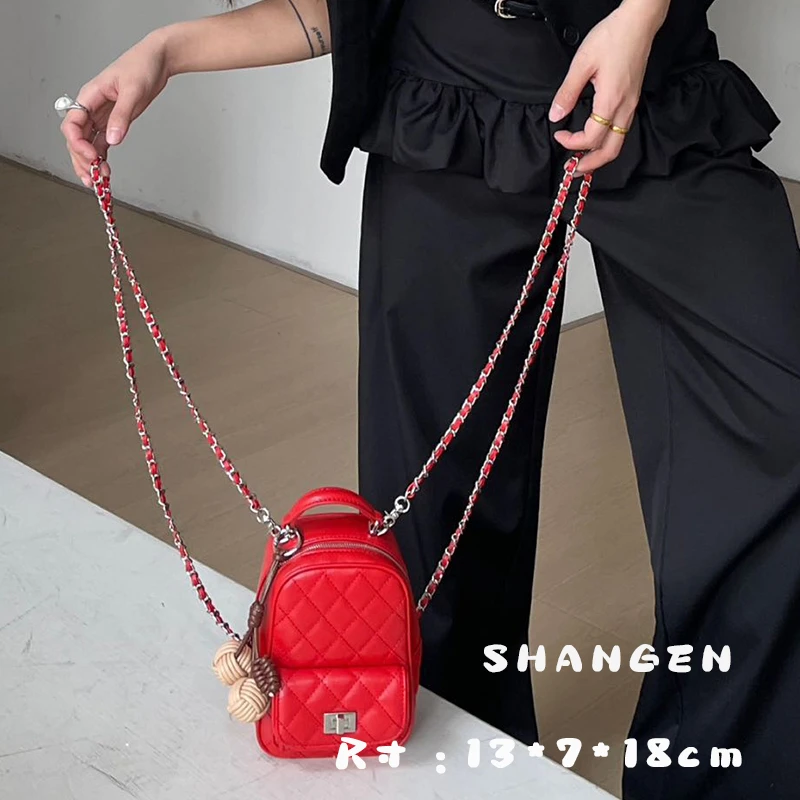 【尚恩CC】ZT-D7215-勃肯第红-轻奢时尚女士新款手提单肩斜挎双肩包