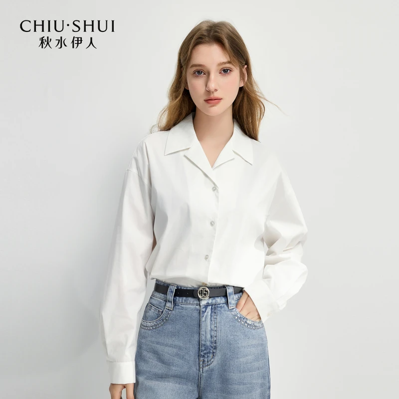 【直播】秋水伊人衬衫春季浪漫西装领上衣625101D060351