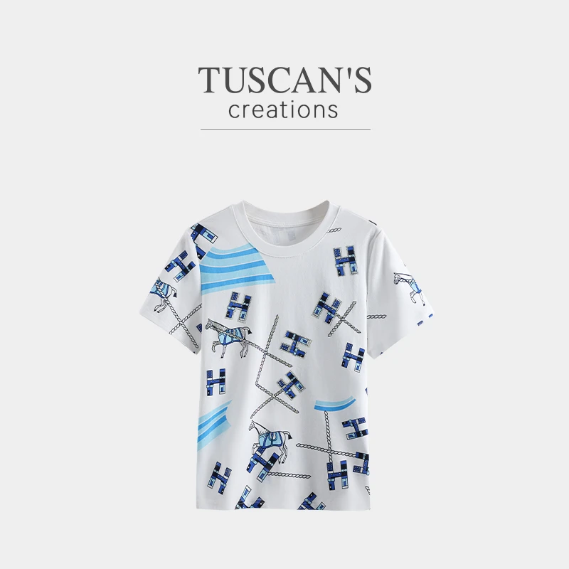 TUSCAN'S CREATIONS新品时尚涂鸦透气圆领夏季T恤时代集团