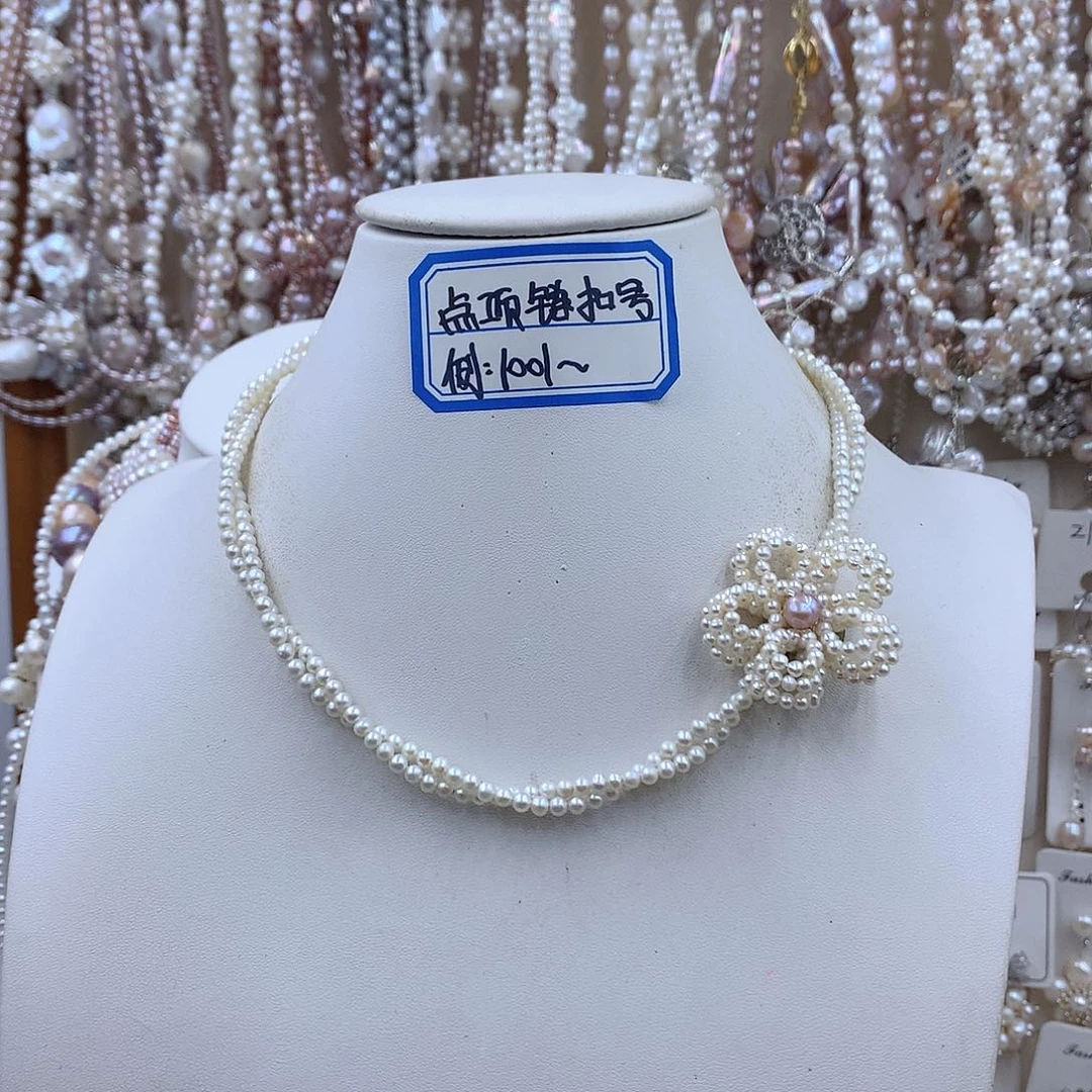 淡水珍珠项链耳饰银S925镶嵌