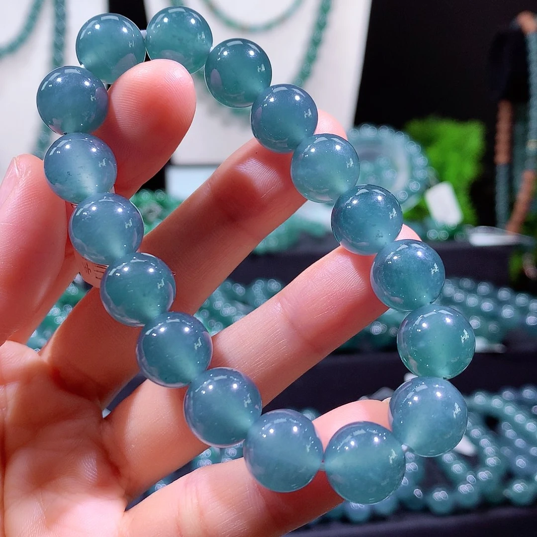 翡翠未镶嵌手链天然a货翡翠手串12mm