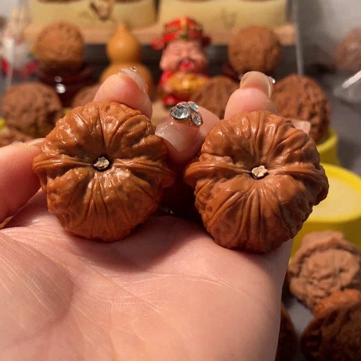 吊坠文玩核桃37金锭元宝