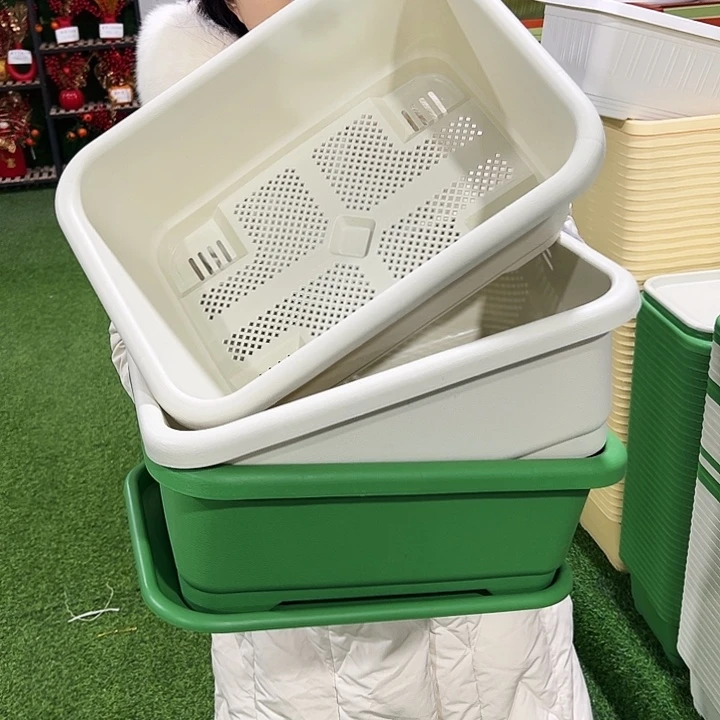 特价方菜盆长38宽28高15米色带托3只