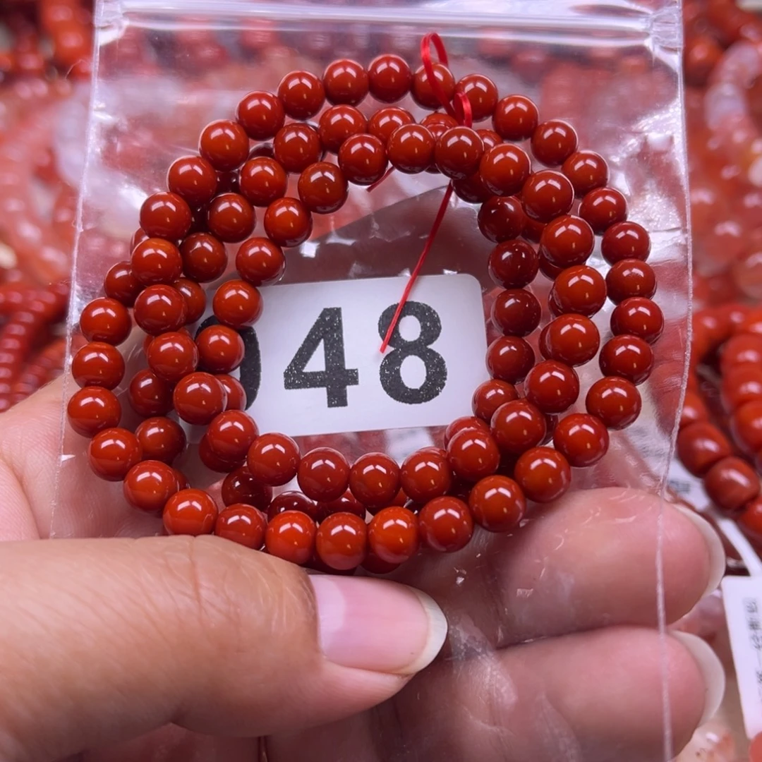 福***宁南红玛瑙未镶嵌手链