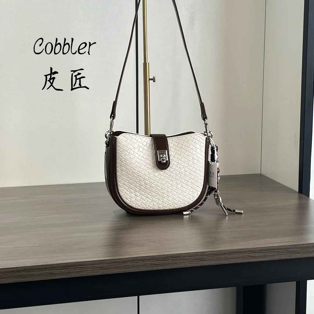 【皮先生】轻奢设计师款8025邮差马鞍包单肩腋下斜挎拼色休闲女包包