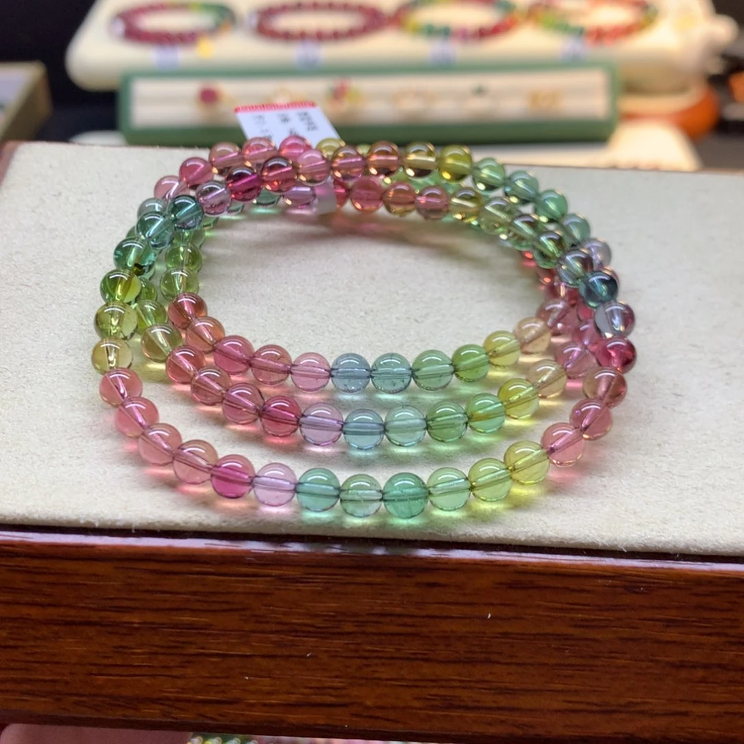 手链未镶嵌碧玺艳丽人鱼彩虹三圈