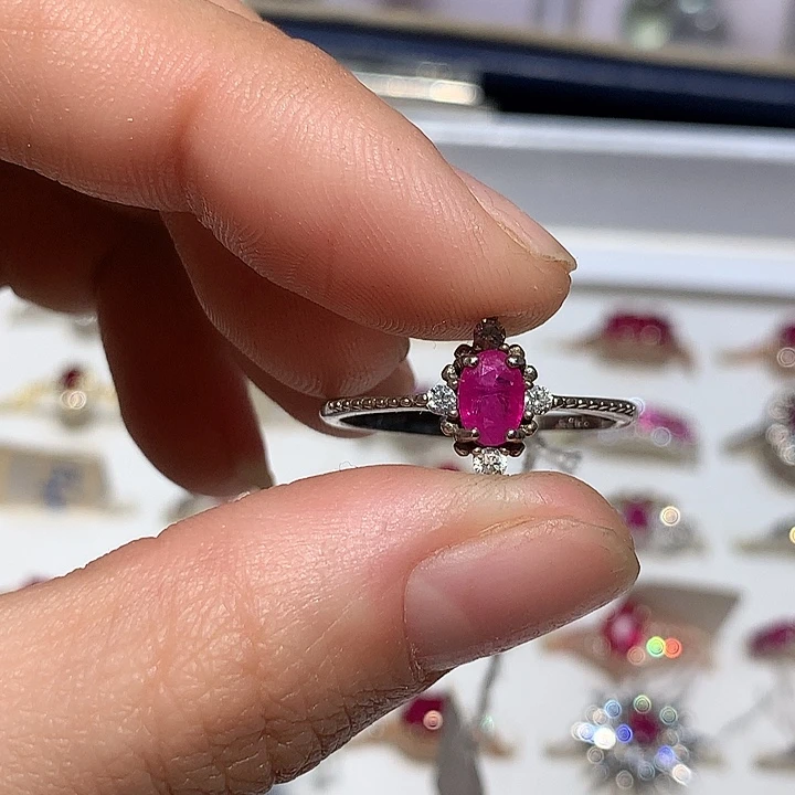 红宝石银S925镶嵌戒指