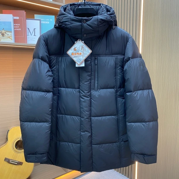 白鸭绒中长款连帽极寒保暖男士休闲户外风外套可拆卸2582