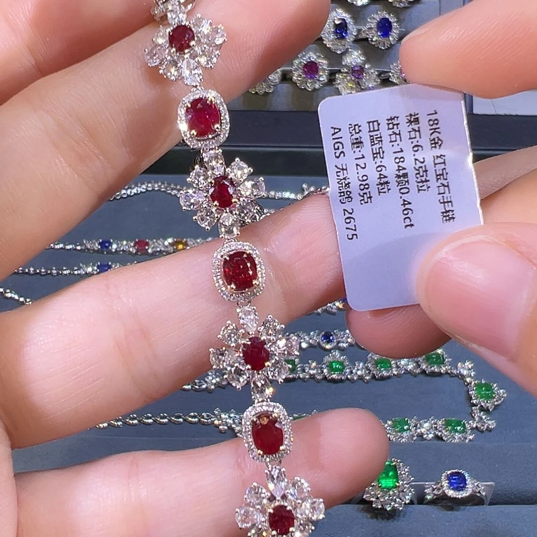 手链18K金镶嵌红宝石