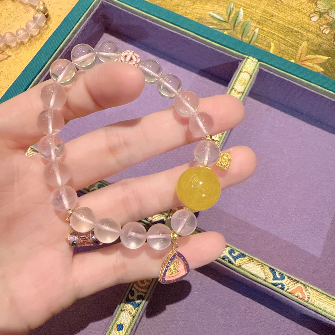 D5未镶嵌粉水晶手串25216