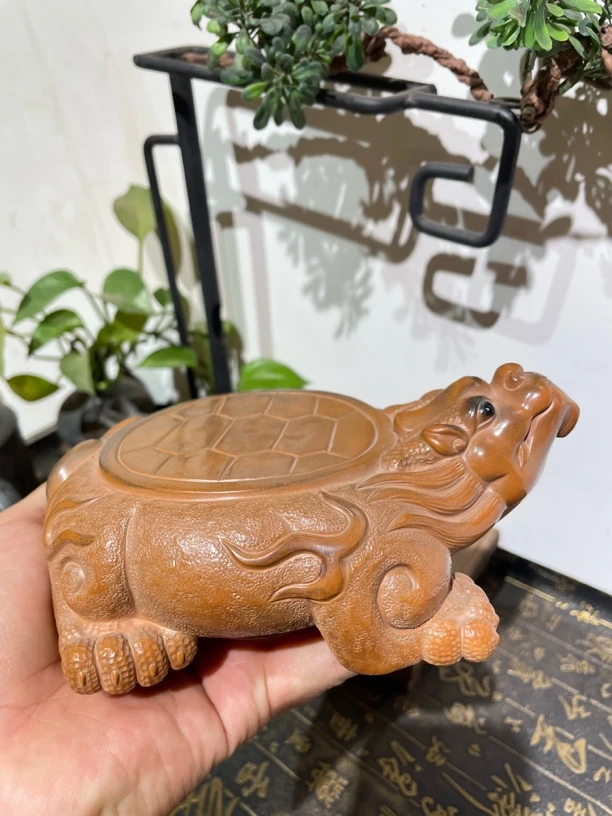 钦州坭兴陶龙龟茶宠摆件