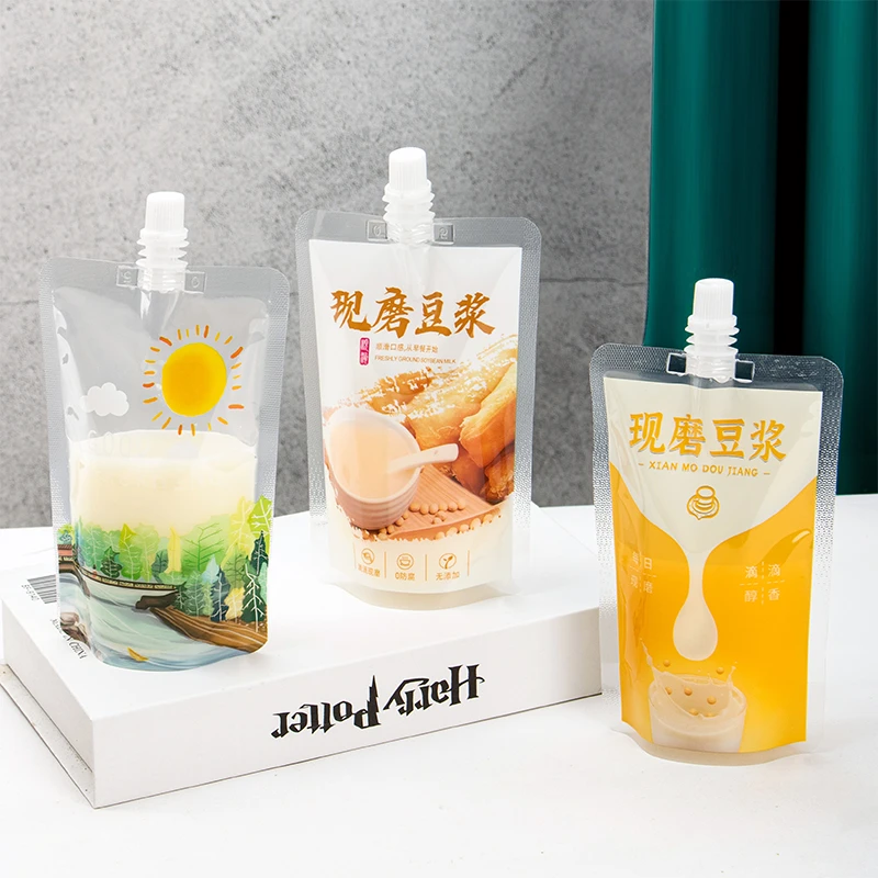 豆浆袋一次性手工现磨原味早餐豆浆包装袋子豆奶自立吸嘴袋自封袋