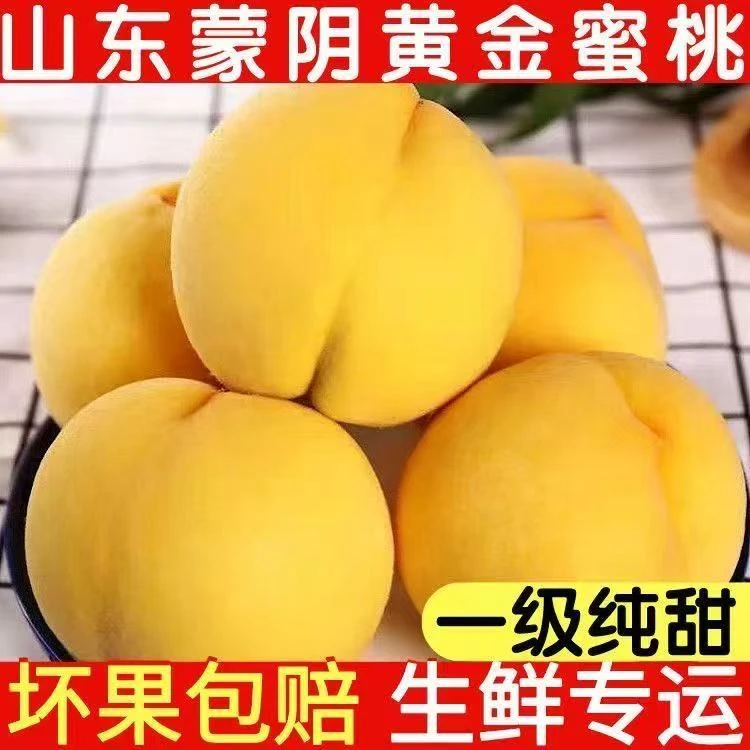 正宗蒙阴锦绣黄桃脆甜糯软新鲜脆甜食用多汁0防腐剂3斤4.5斤包邮